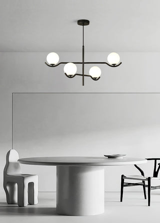 Lustra Suspension en Verre Noir avec Cadre