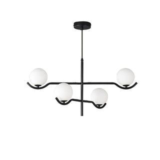 Lustra Suspension en Verre Noir avec Cadre