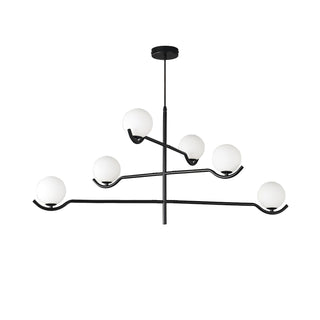 Lustra Suspension en Verre Noir avec Cadre