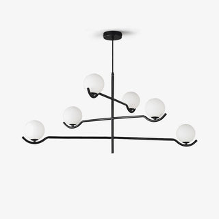 Lustra Suspension en Verre Noir avec Cadre