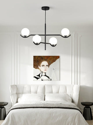 Lustra Suspension en Verre Noir avec Cadre