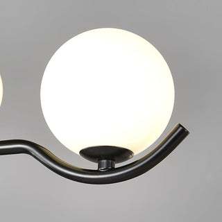 Lustra Suspension en Verre Noir avec Cadre