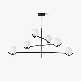 Lustra Suspension en Verre Noir avec Cadre