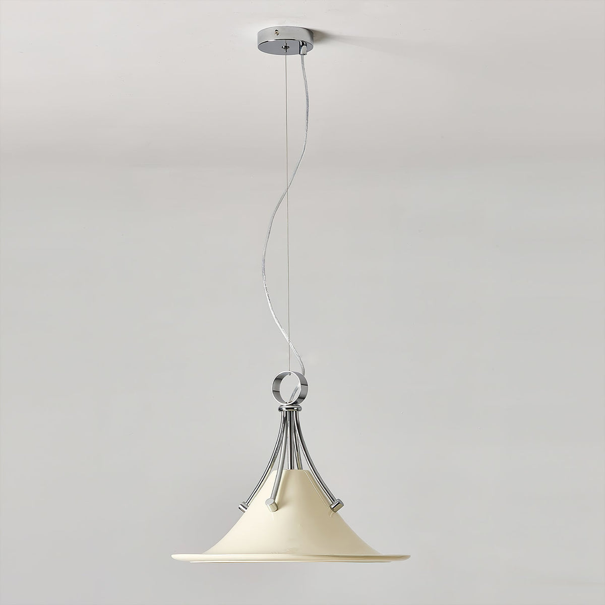 Dottie Pendant Light in Cream finish, front view.