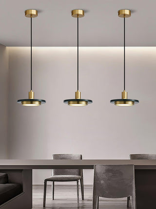 Solara Suspension en Marbre Double Cercle Moderne
