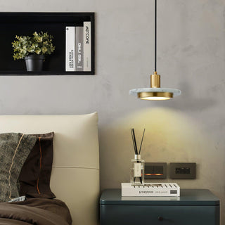 Solara Suspension en Marbre Double Cercle Moderne