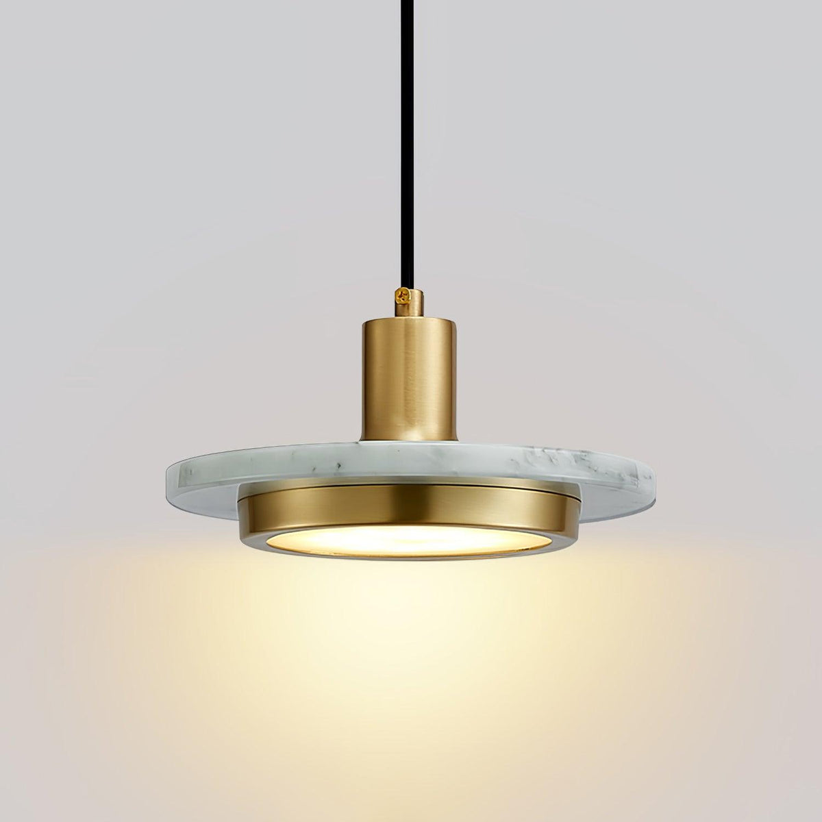 Lorenna Suspension en Marbre Double Cercle Moderne
