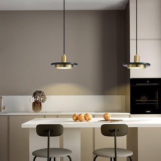 Solara Suspension en Marbre Double Cercle Moderne