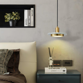 Solara Suspension en Marbre Double Cercle Moderne