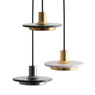Solara Suspension en Marbre Double Cercle Moderne