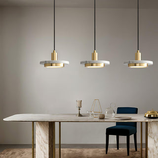Solara Suspension en Marbre Double Cercle Moderne