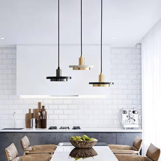 Solara Suspension en Marbre Double Cercle Moderne