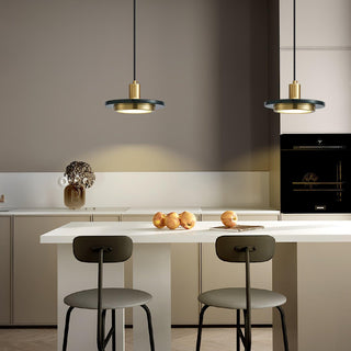 Solara Suspension en Marbre Double Cercle Moderne