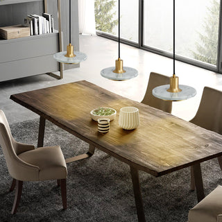 Solara Suspension en Marbre Double Cercle Moderne