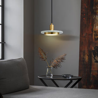 Solara Suspension en Marbre Double Cercle Moderne
