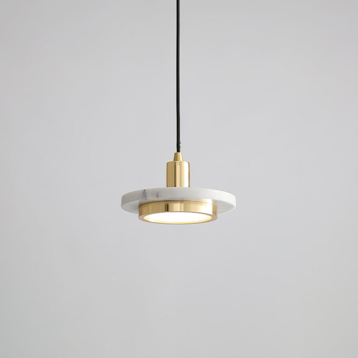 Lorenna Suspension en Marbre Double Cercle Moderne