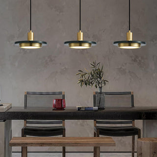 Solara Suspension en Marbre Double Cercle Moderne