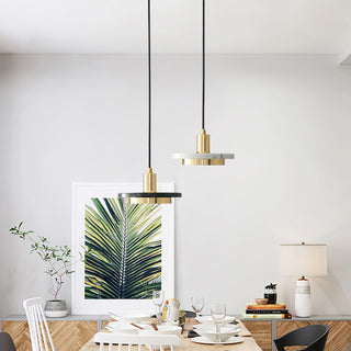 Solara Suspension en Marbre Double Cercle Moderne