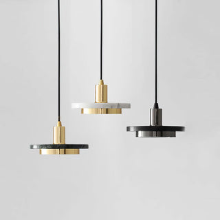 Solara Suspension en Marbre Double Cercle Moderne