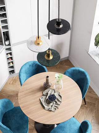 Solara Suspension en Marbre Double Cercle Moderne