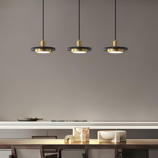 Solara Suspension en Marbre Double Cercle Moderne