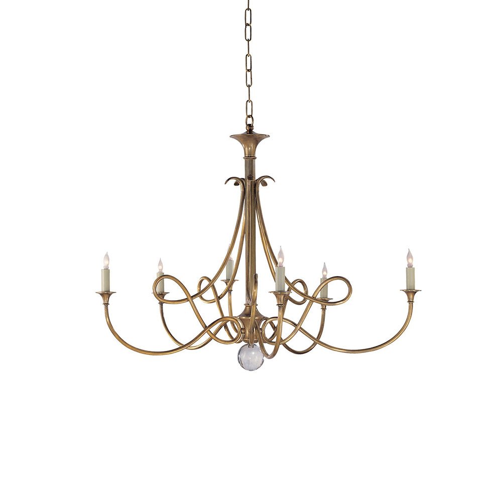 Adreva Lustre Laiton Double Torsion Candelier Cristal