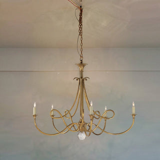 Lustra Lustre Laiton Double Torsion Candelier Cristal