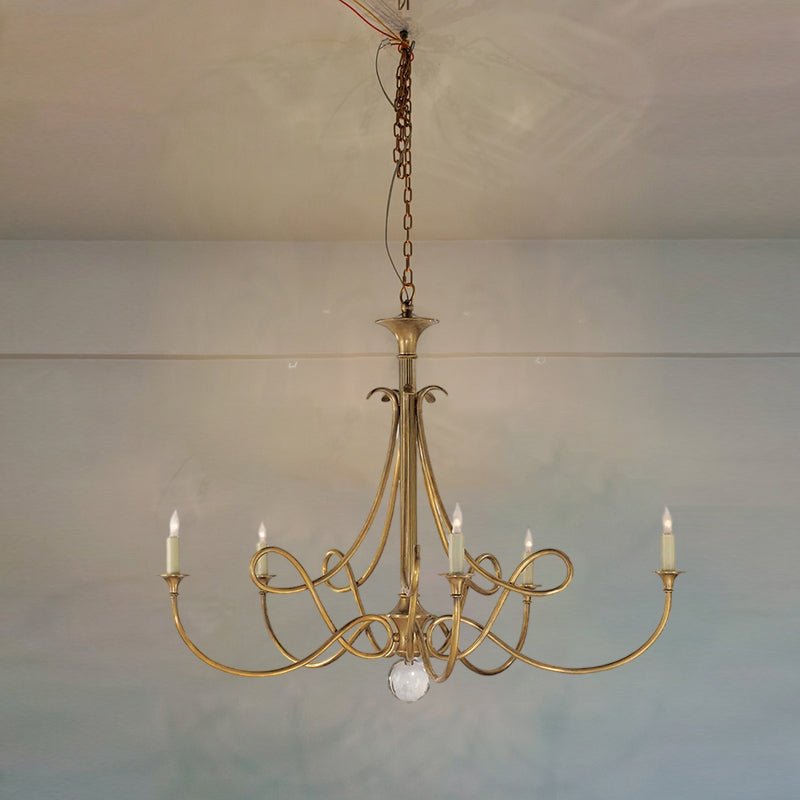 Adreva Lustre Laiton Double Torsion Candelier Cristal