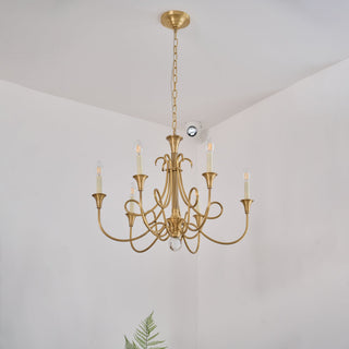 Lustra Lustre Laiton Double Torsion Candelier Cristal