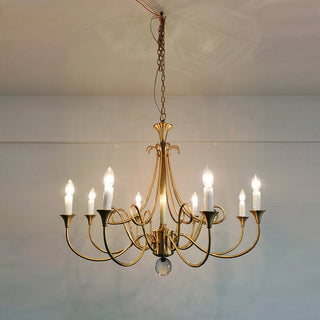 Lustra Lustre Laiton Double Torsion Candelier Cristal
