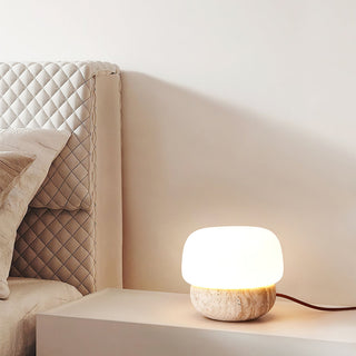 Eldoreth Dôme en Lampe de Table en Travertin
