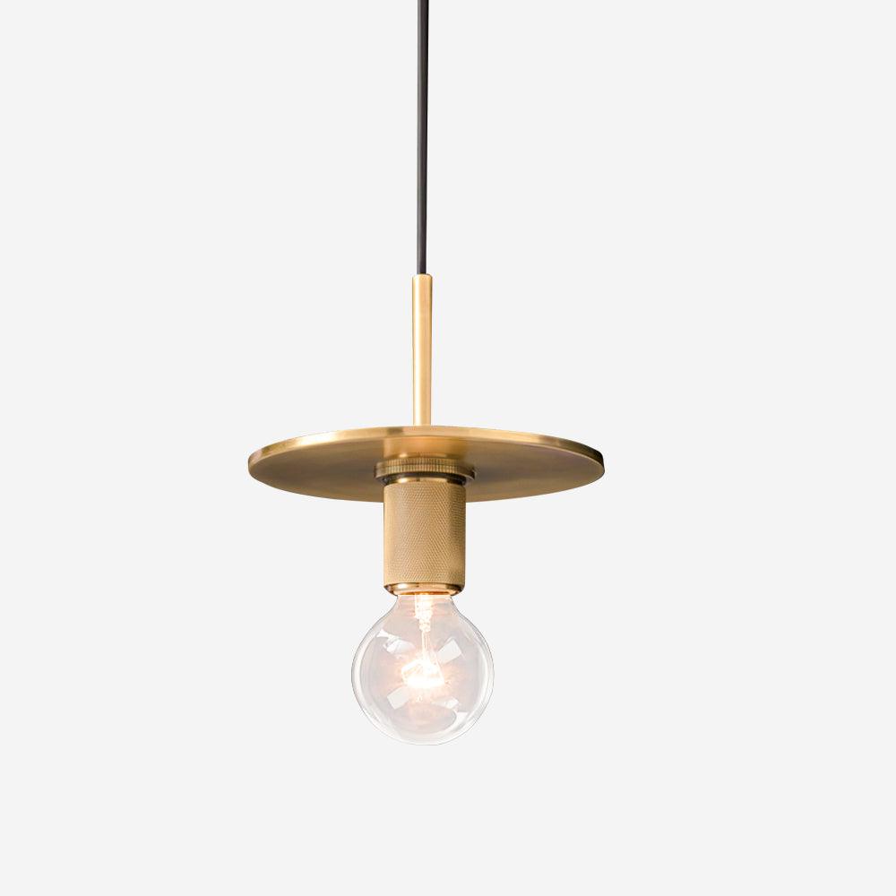 Pendant Lamp Brass Minimalist Metal Fixture for Dining or Kitchen-Neutral Decor