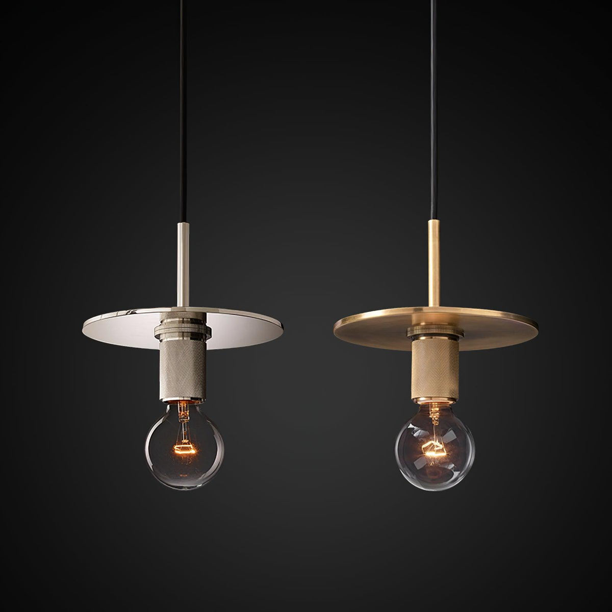 Pendant Lamp Brass Minimalist Metal Fixture for Dining or Kitchen-Neutral Decor