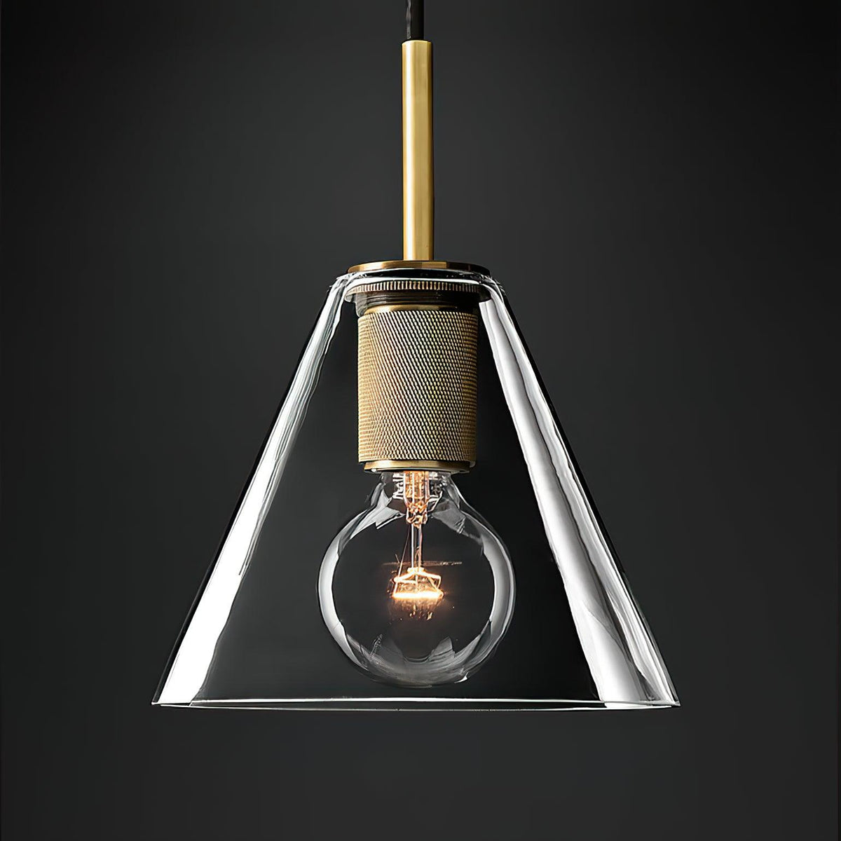 Pendant Lamp Brass Minimalist Metal Fixture for Dining or Kitchen-Neutral Decor