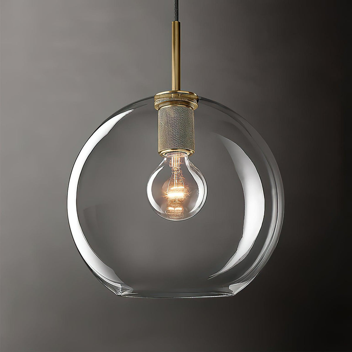 Pendant Lamp Brass Minimalist Metal Fixture for Dining or Kitchen-Neutral Decor