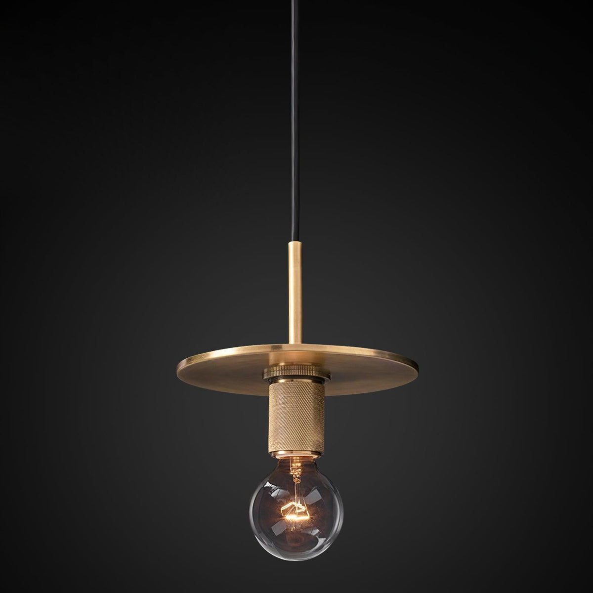 Pendant Lamp Brass Minimalist Metal Fixture for Dining or Kitchen-Neutral Decor