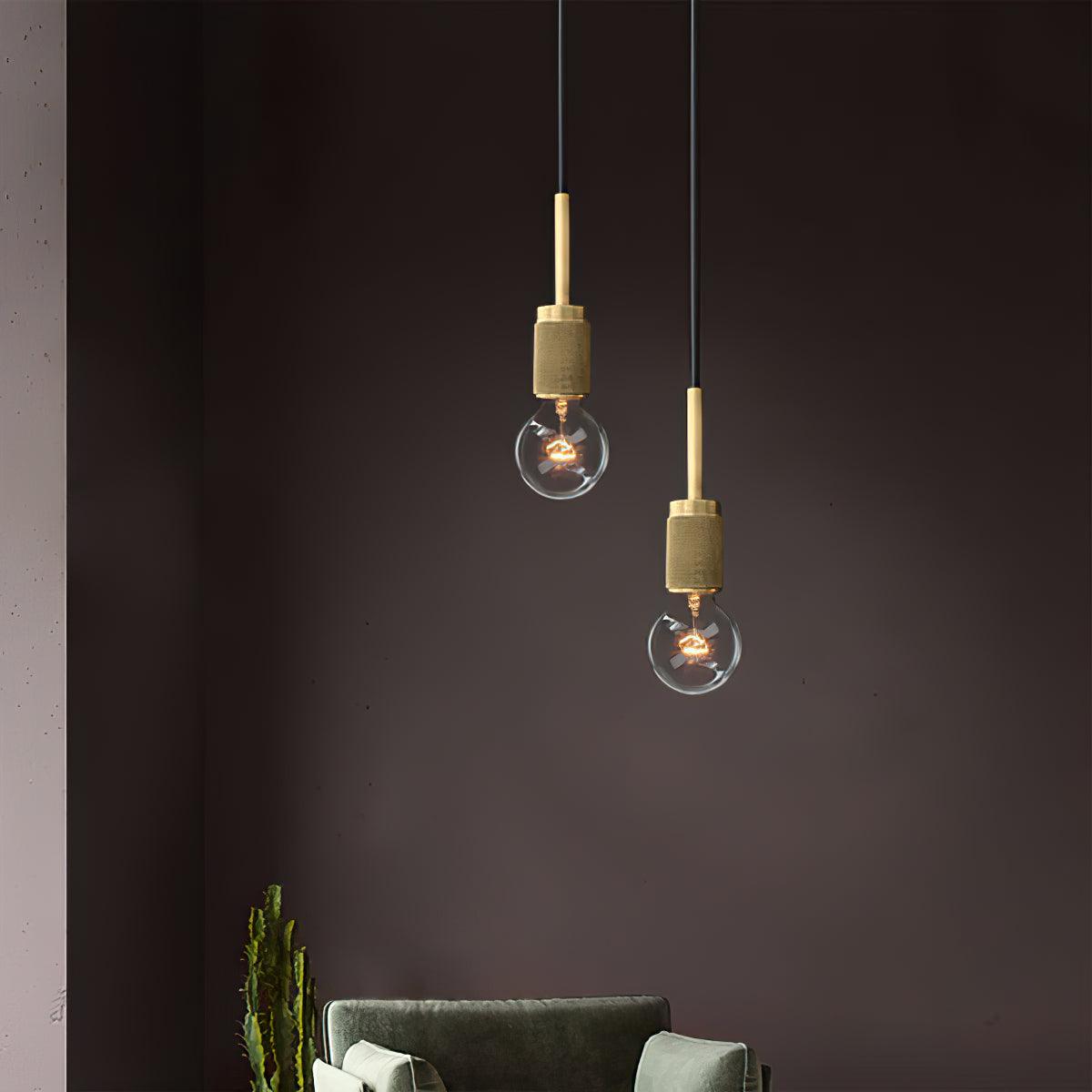 Pendant Lamp Brass Minimalist Metal Fixture for Dining or Kitchen-Neutral Decor