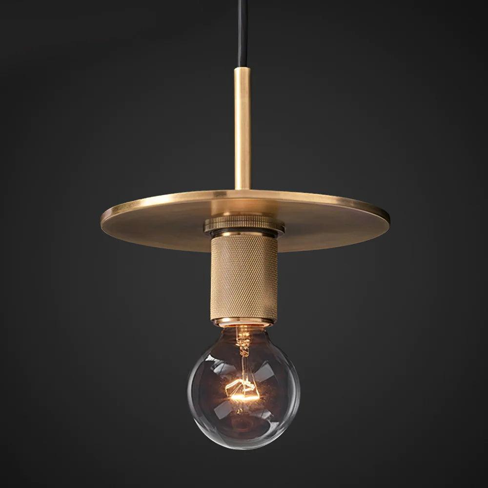 Pendant Lamp Brass Minimalist Metal Fixture for Dining or Kitchen-Neutral Decor