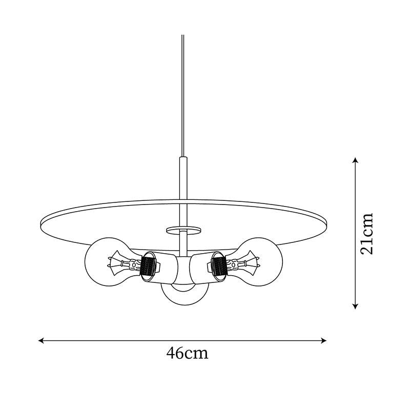 Pendant Lamp Brass Minimalist Metal Fixture for Dining or Kitchen-Neutral Decor