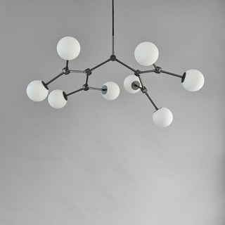 Halo Lustre Verre Noir Boule Moderne Salon