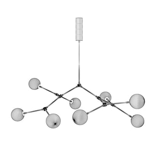 Halo Lustre Verre Noir Boule Moderne Salon
