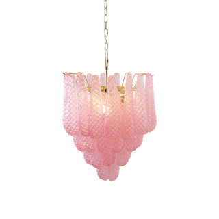 Junto Lustre Goutte Rose Métal Verre Luxe
