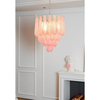 Junto Lustre Goutte Rose Métal Verre Luxe