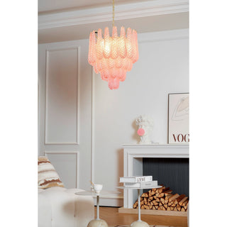 Aurora Lustre en Verre Rose Luxe