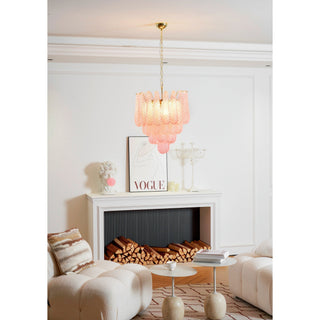 Junto Lustre Goutte Rose Métal Verre Luxe