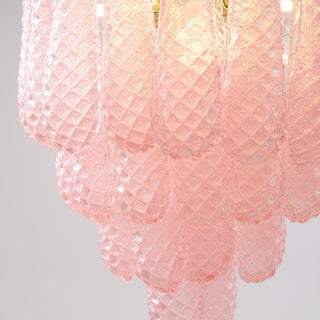 Junto Lustre Goutte Rose Métal Verre Luxe