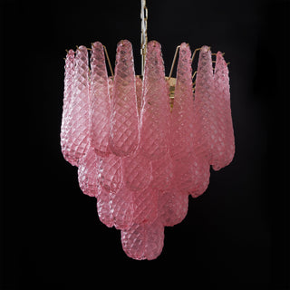 Junto Lustre Goutte Rose Métal Verre Luxe