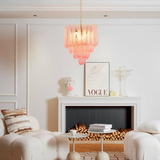 Junto Lustre Goutte Rose Métal Verre Luxe