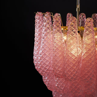 Aurora Lustre en Verre Rose Luxe