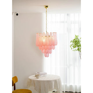 Aurora Lustre en Verre Rose Luxe